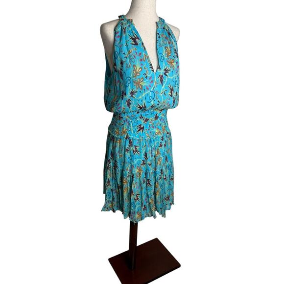 A.L.C. Courtney Floral Smocked Tiered Silk Mini Dress – Sz 4 - Picture 7 of 12